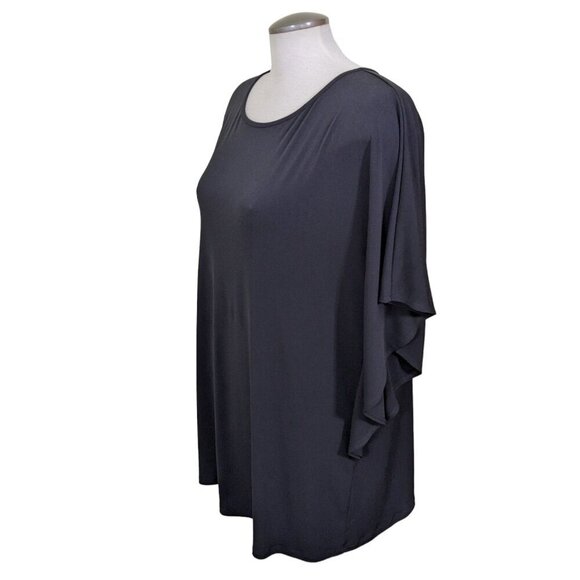 Clara Sun Woo Womens Tunic Top Size XL Black Dolman Sleeve Stretch Lagenlook - Picture 4 of 7